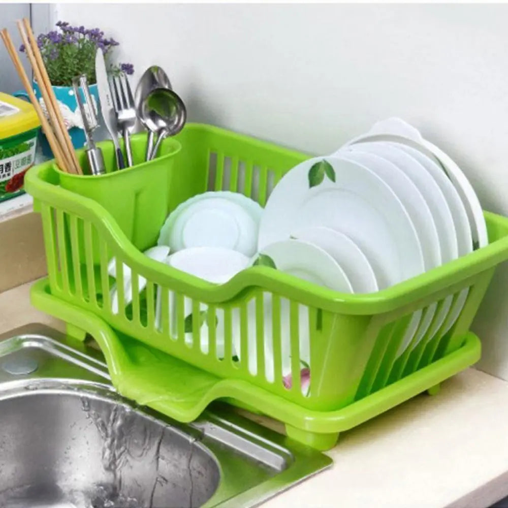 Dish Drying Kitchen Utensils Drainer Rack with Drain Board Countertop Dinnerware Plates Bowls Chopsticks Spoons Organizer (Available)