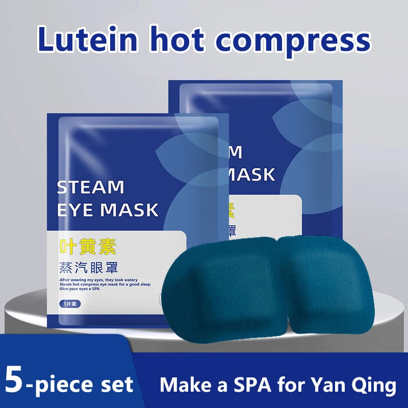 5PCS/Bag Lutein Steam Eye Mask Warm Moist Steam Heating Eye Mask Hot Compress Eye SPA Relieve Eye Fatigue Sleeping Eye Mask Gift