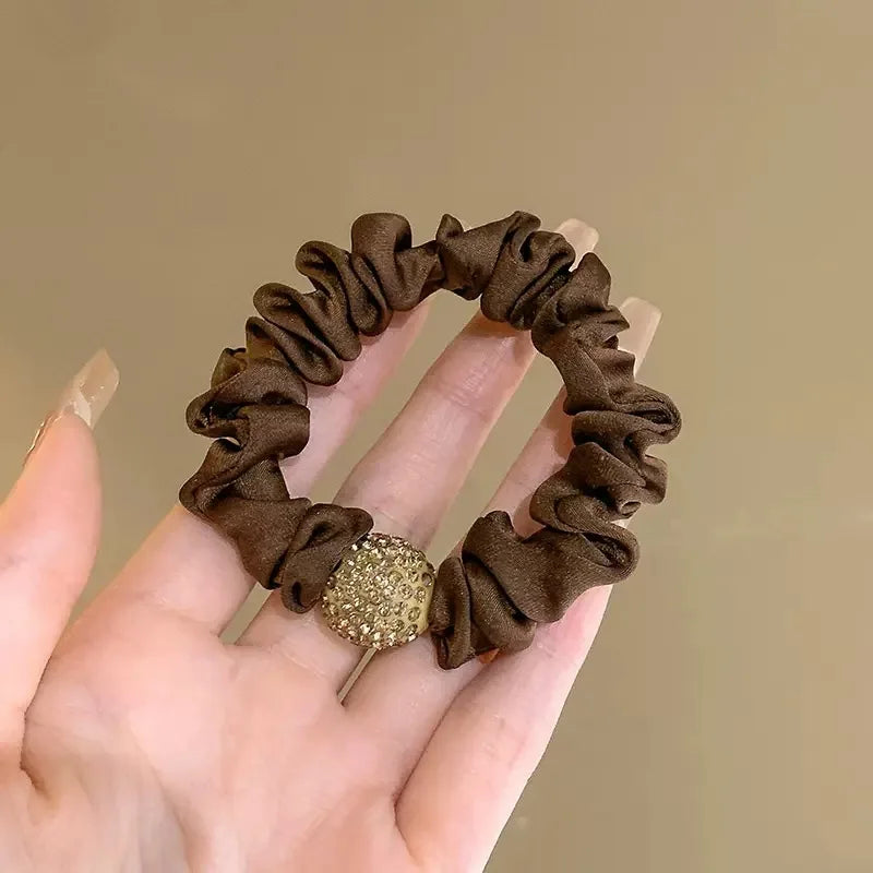 Girl Hair Band Accessories Fashion Large Hair Ties Solid Color Elastic Scrunchies For Women Ponytail Hairstyle