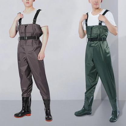 Fishing Wader Pants Overalls With Boots Set Adult Men Women Chest-Lenght Hunting Rice Transplanting Waterproof Trousers Suit