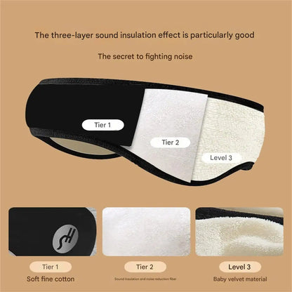 Noise-isolating earmuffs for men and women sleeping and noise reduction in autumn and winter outdoor sports cycling plus velvet