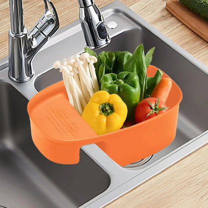 Sink Drain Basket Vegetable Rack Desiccant Drying Within Sink Reach Food Tray MultifunctionalVegetable Storage Kitchen Accessory