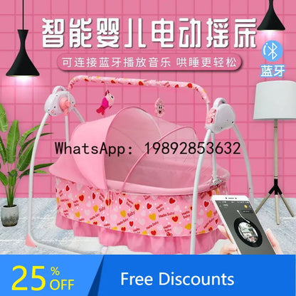 Electric Cradle Bed Multi-Functional Foldable Baby Cradle Newborn Enlarged Sleep Soothing Rocking Bed