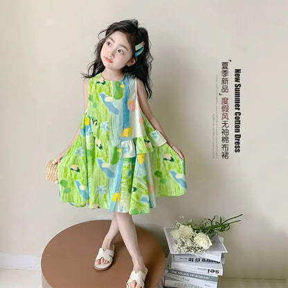 Girl's Summer Dress New Beach Dress for Summer