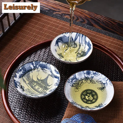 Blue and White Porcelain Cone Teacup Anti Scaling Hand-painted Tasting Tea Bowl Travel Meditation Cup Chinese Tea Set 70ml