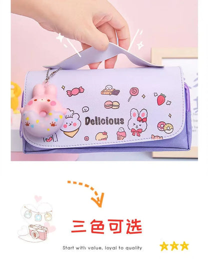 3D Kawaii Pencil Case Girls Decompression Pen Pouch Cute Waterproof School Supplies Aesthetic Organizer Box  Korean Stationery