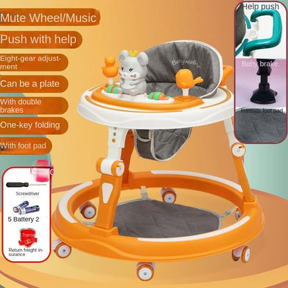 Lazychild Baby Walker 8-gear Adjustable Multi-function Anti-O-leg Anti-rollover Folding Baby Starting Car 5-18 Months Hot New