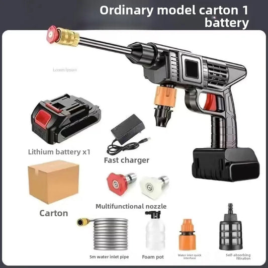 Washing Machine Water Spray High Power Portable Lithium Battery Washing Machine Car Washing High Pressure Water Gun  carton