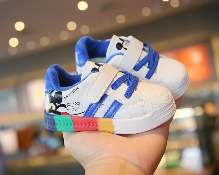 Mickey Minnie Children Casual Shoes Girls Boys Sneakers Kids Breathable Soft Sport Shoe Baby Toddler Outdoor Sneaker Spring