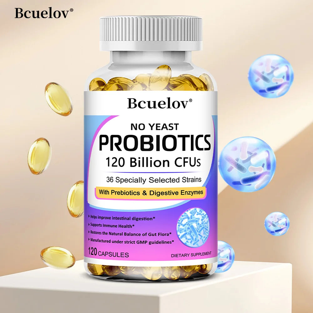 Premium Probiotics, with Prebiotics and Digestive Enzymes To Aid Digestion and Boost The Immune System - 120 Capsules