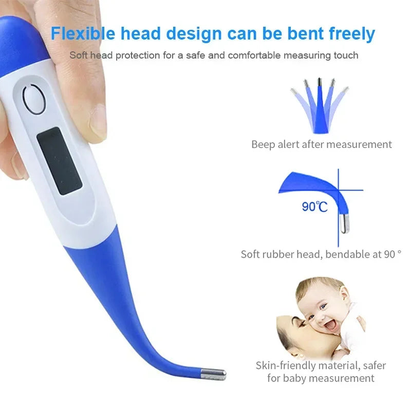 Household Adults Children Thermometers for Fever Thermometer Electronic Soft Head Digital Oral Armpit Temperature Measurement