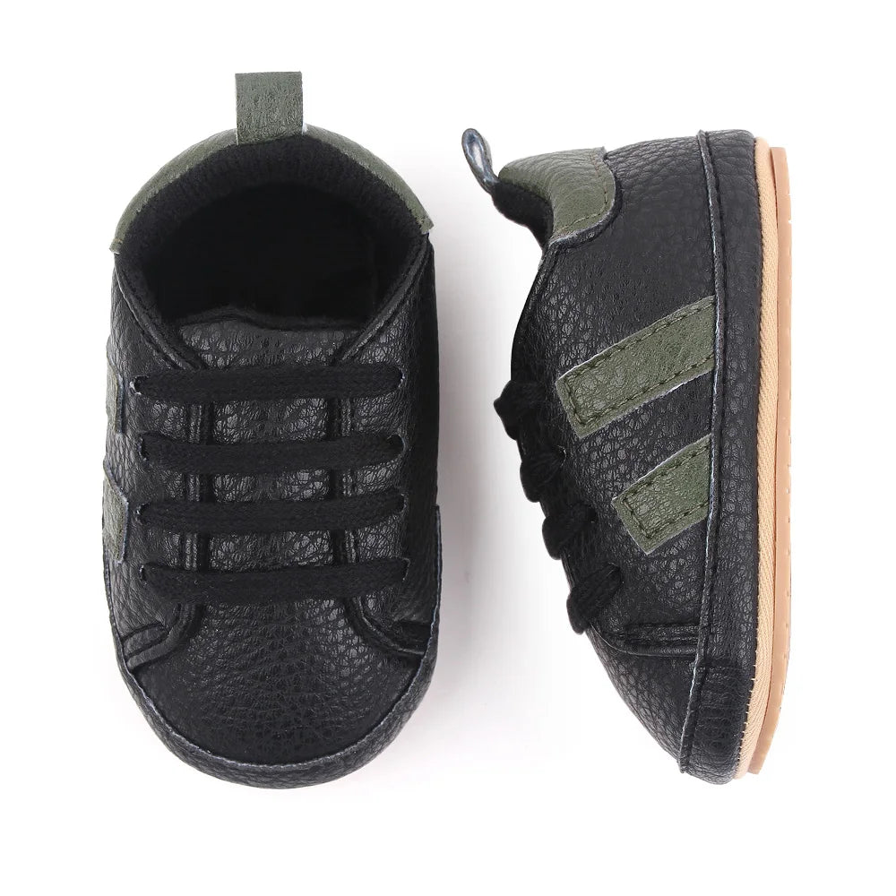 Baby Casual Shoes Non-slip Sole and PU for Toddler Boys and Girls Outdoor Walking Sneakers
