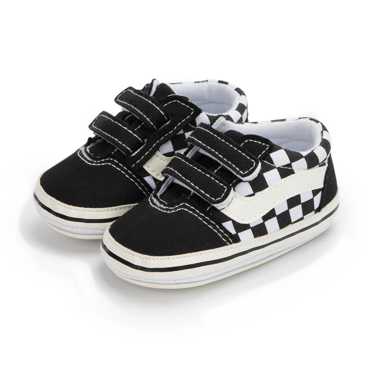 Baby Boy Girl Shoes Canvas Sneakers Non-slip Rubber Sole Plaid Streaks First Walkers Infant Baby Unisex Casual Shoes