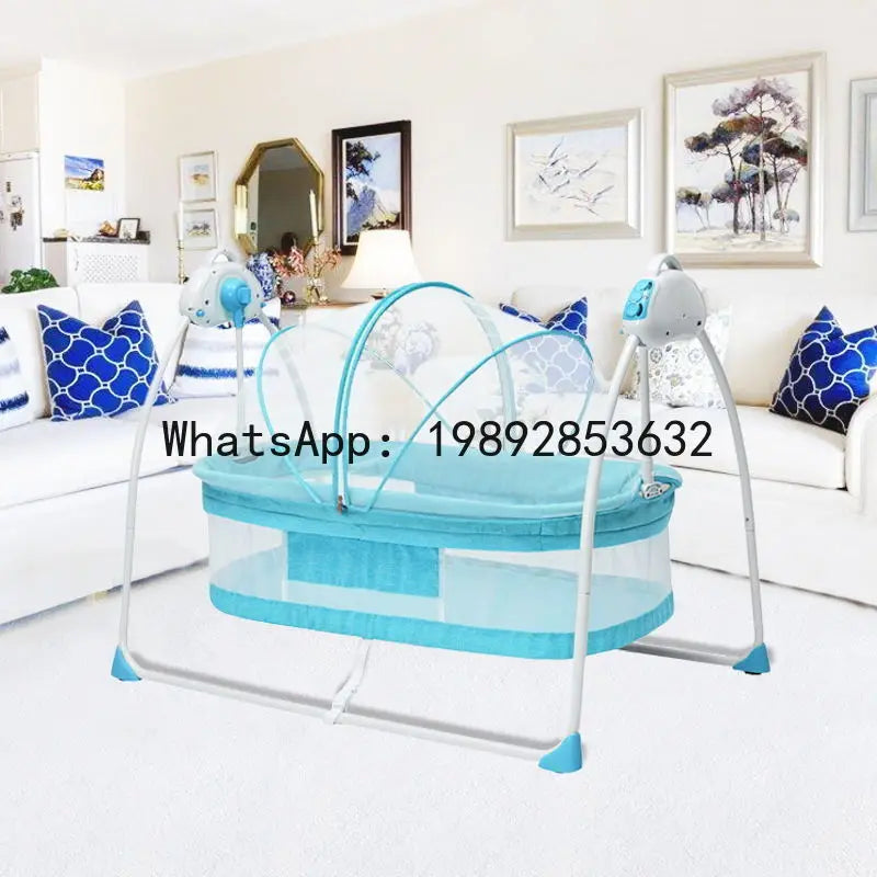 Electric Cradle Bed Multi-Functional Foldable Baby Cradle Newborn Enlarged Sleep Soothing Rocking Bed