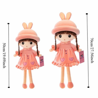 Cute Filled Pp Cotton Girl with Hat Skirt 50cm Height Sweetheart Rag Cozy Cuddle Soft Gift