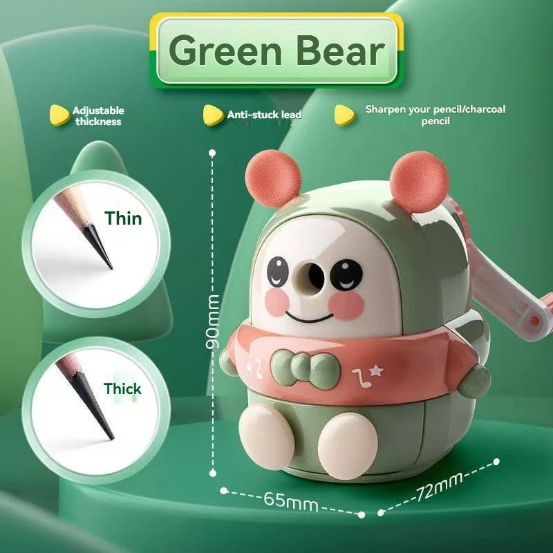 Elementary School Student Pencil Sharpener and Cranked Pencil Sharpener Rolling Pencil Sharpener Automatic Lead Feeding Durable