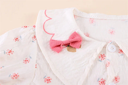Summer Fashion Baby Clothes Suit Children Short Sleeved Flower Shirt Shorts 2Pcs/Sets Kids Girls Clothing Infant Casual Costume