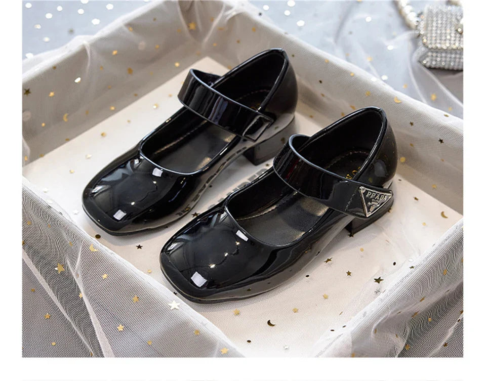 Designer Luxury Children's Elegant Party Leather Shoes Pageant Girls High Heels Wedding Bridesmaids Gala Formal Occasion Shoe