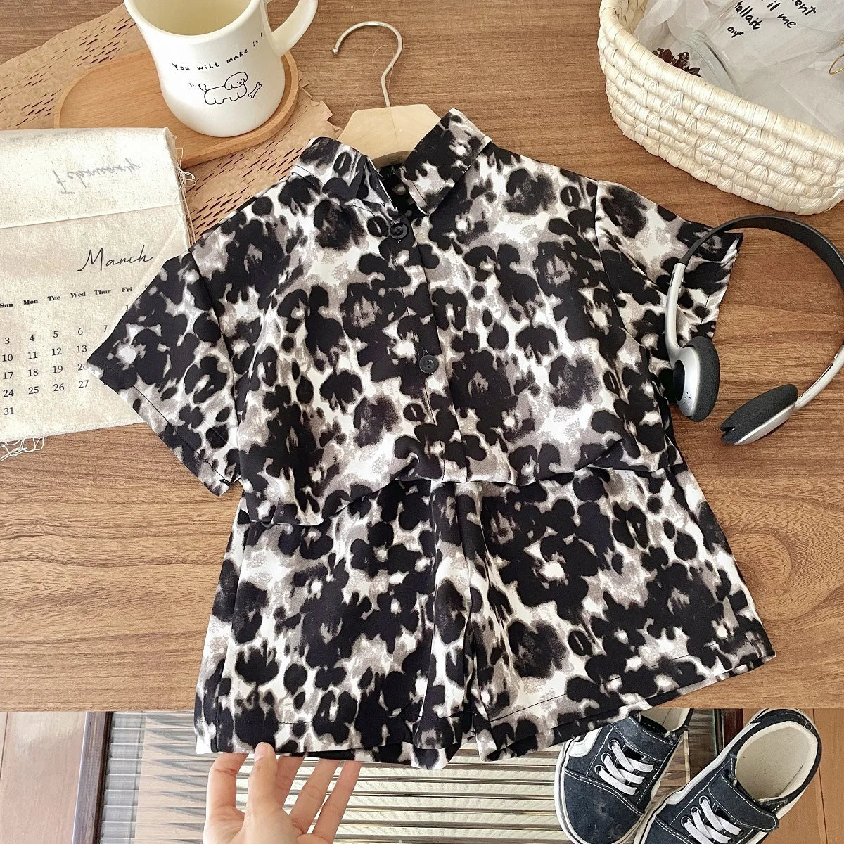 1-6 Age Boys Handsome Two Piece Set Summer Clothing Loose Fashion Children's Short-sleeved Suit Korean Style Kids Clothes Sets