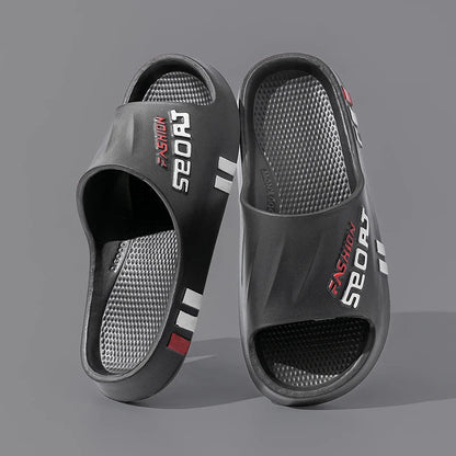 Summer Men Sport Style Slippers Soft Sole Bathroom Anti-slip Outdoor Wear-resistant Beach Fashion Leisure Flat Home Shoes Couple