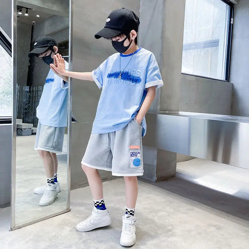 Sportswear Set Men's Children's Sets Boy Clothes Boys Clothing Cartoon Fashion Baby Summer Costumes (Available)