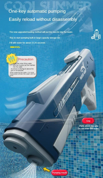 Summer Outdoor ToyChildren Automatic Water Absorption Electric Water Gun Toys Hand Self-integration High-pressure Watergun