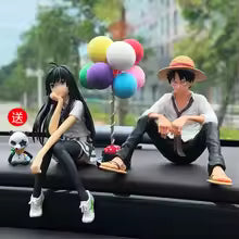 One Piece Luffy Dashboard Figure made from durable PVC for car dashboard decoration, office desk display, and anime collection