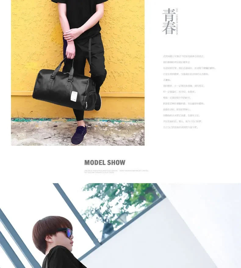 Gym Bag Leather Sports Bags Dry Wet Bags For Men Women  Training for Shoes Fitness Yoga Travel Luggage Shoulder Sport Bag