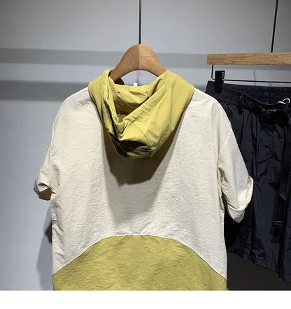 Faionable Color Blo Men's T-irt Casual Lightweight ort Sve Hoodie Polyester Fiber Spring Summer Trendy Workwear (Available)