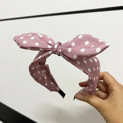 Fashion Hair Accessories Trend Women's Wide Headband Bow Knot Cross Sweet Style Polka Dot Hairband Cute Hoop Headwear
