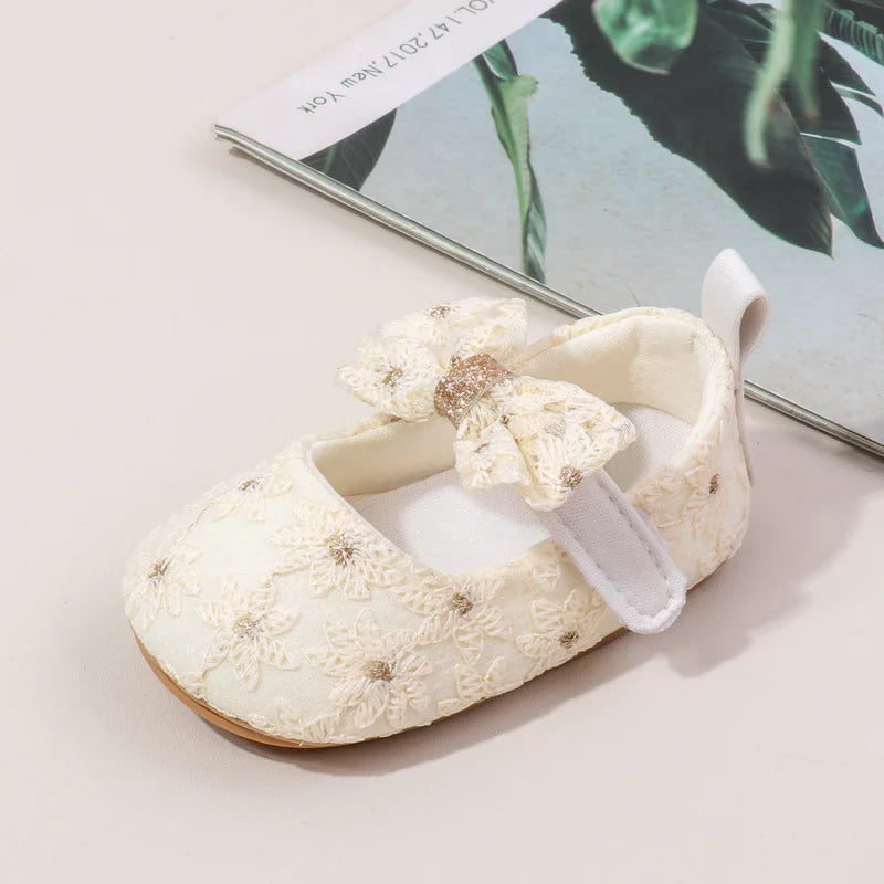 Baby Girl Shoes Cute Sweet Mary Janes Flats Infant First Walkers Spring Autumn Toddler Little Girls Wedding Party Princess Shoes