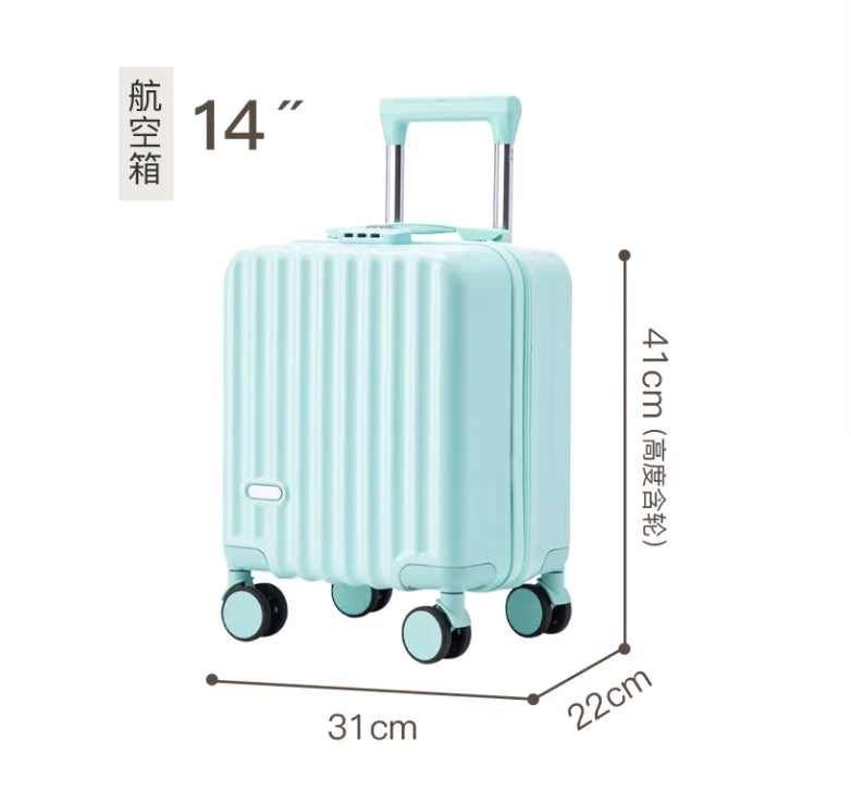 2025 New Style Luggage 14-Inch Fashionable Lightweight Boarding with Water Cup Holder Mobile Phone Holder Large Capacity Luggage