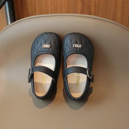 Spring Autumn New Single Shoes Shallow Mouth Bean Shoes Women's Baby Soft Women's Children's Leather Shoes