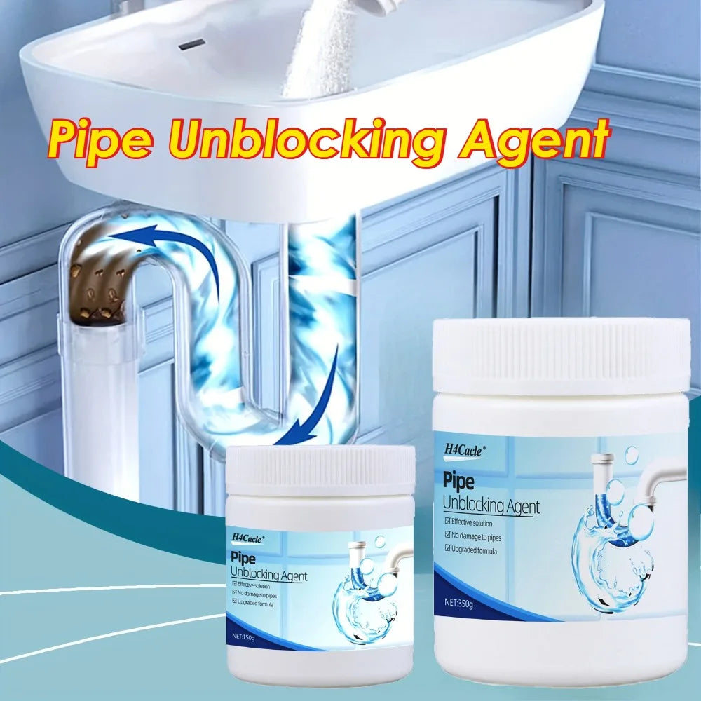 Anti-Clog Drain Pipe Cleaner Fast-Acting Hair & Grease Dissolver Safe for Pipes Kitchen Bathroom Septic, Toilet Bowl Cleaner