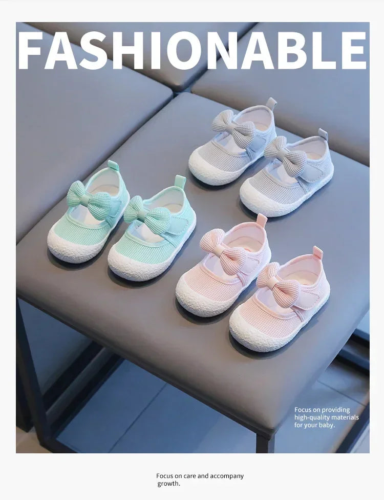 Kids Shoes  Baby Girl Walking Shoes with Breathable and Non Slip Mesh Bow Princess Shoes with Non Slip Soft Soles
