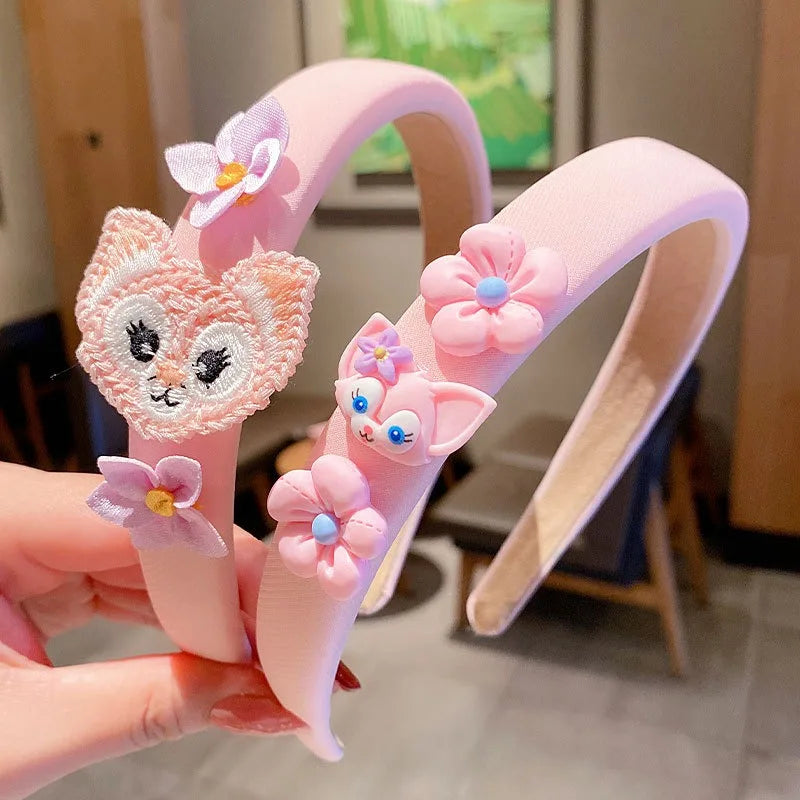 Disney Linabell Hair Hoops Sweet Three-dimensional Cartoon Pattern Hairband Girl Daily Party Wear Gift Hair Accessories