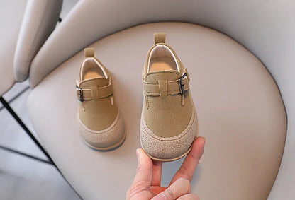 Kids Casual Shoes Round Toe Soft Sole Toddler Shoes Spring Autumn New Non-slip Children Leather Shoe Vintage Baby Walking Shoes