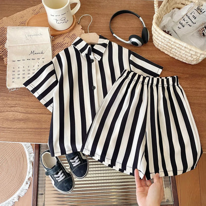 1-6 Age Boys Handsome Two Piece Set Summer Clothing Loose Fashion Children's Short-sleeved Suit Korean Style Kids Clothes Sets