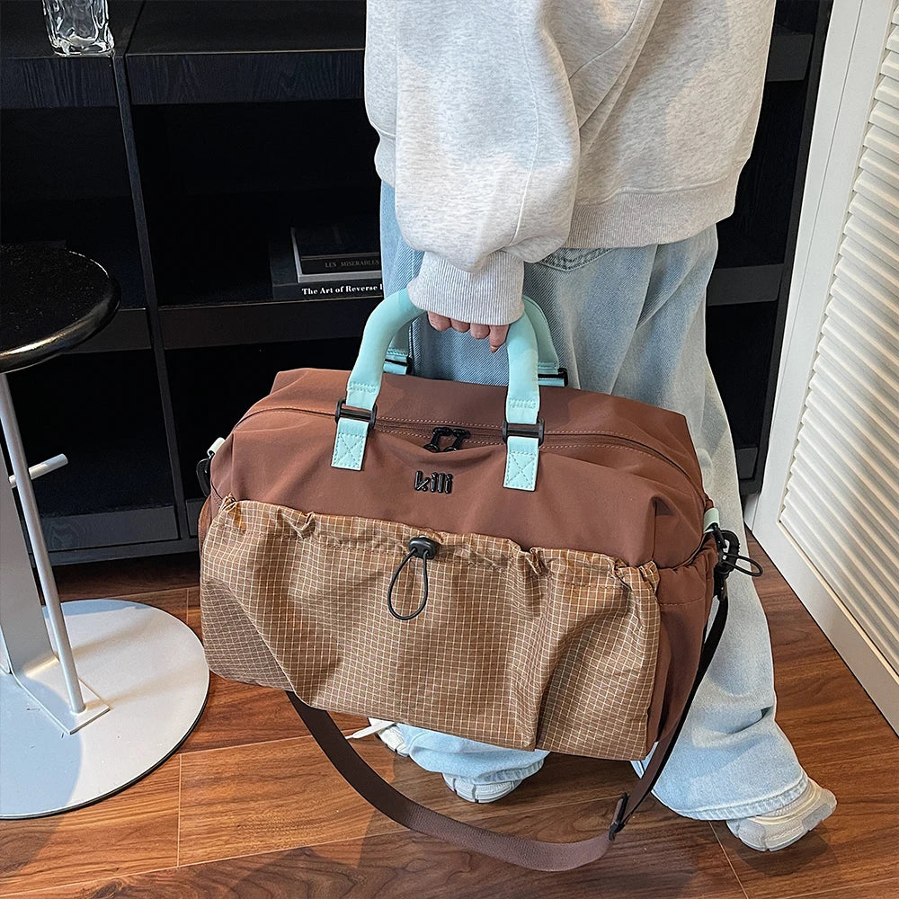 Large Capacity Travel Bag, Lightweight Short-Distance Boarding Bag, Dry and Wet Separation, Crossbody Fitness Bag, Luggage Bag