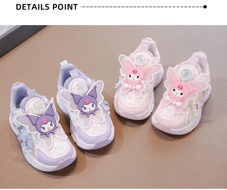 Girls Leather Hook-and-Loop Shoes - Non-Slip Thick Sole Chunky Sneakers Soft Bottom Fashion Casual Shoes for Kids