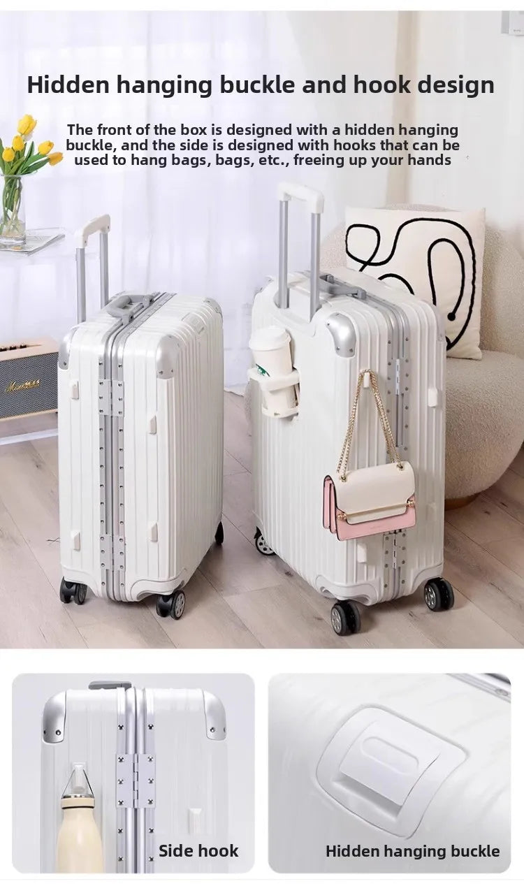 Magnesium Aluminum Alloy Luggage Set, 20" Carry-On & 28" Travel Suitcase with TSA Lock, Lightweight Durable