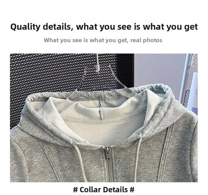 Summer New Women's Zipper Hoodie ort Sve T-irt Pure Cotton Slim Fit ort Fibone Top Korean Sle Commute Faion