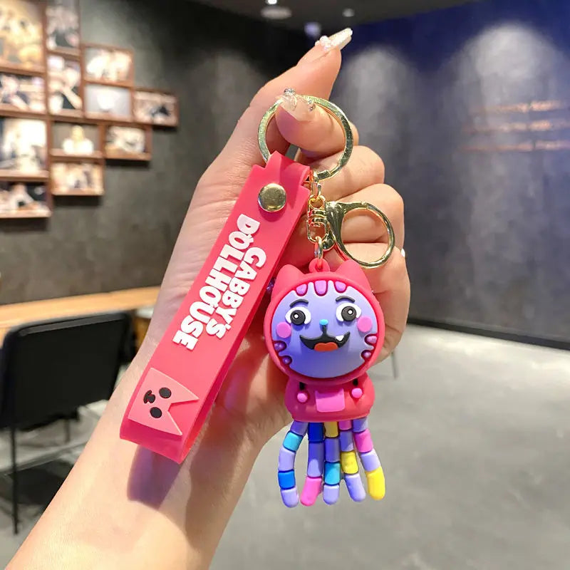 Cat Keychain Accessories For Bag Charms Doll Keyring Women Gabbys Dollhouse Car Key Chain Llaveros Anime Gato Jewelry Wholesale