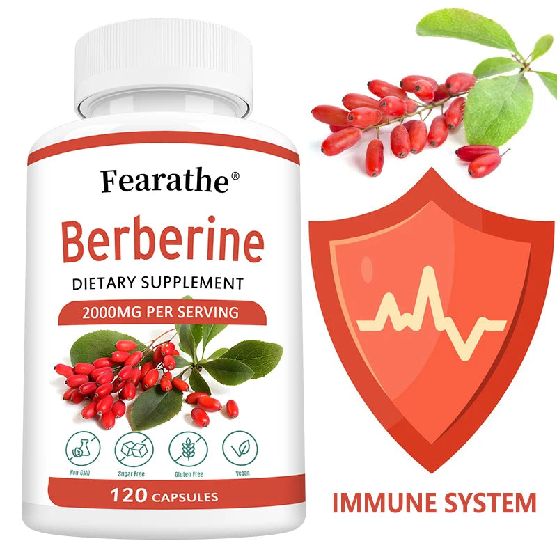 Berberine Capsules 2000mg  - Cardiovascular and Digestive Health,Balance Liver Health Digestion,Non-GMO