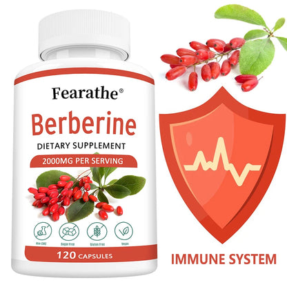 Berberine Capsules 2000mg  - Cardiovascular and Digestive Health,Balance Liver Health Digestion,Non-GMO