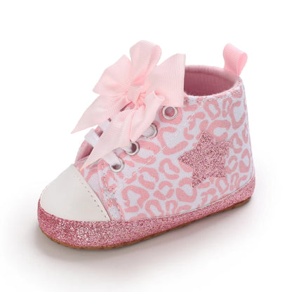 Fashionable Baby Girl Shoes Cute Classic Pink Theme Casual Flat Shoes Soft Sole Comfortable Lightweight Walking Shoes
