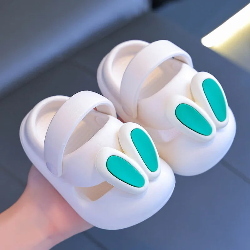 New Summer Children Sandals Kids Cartoon Rabbit Slippers Toddler Boys Girls Soft Sole Shoes Anti-Slip Indoor Bathing Slippers