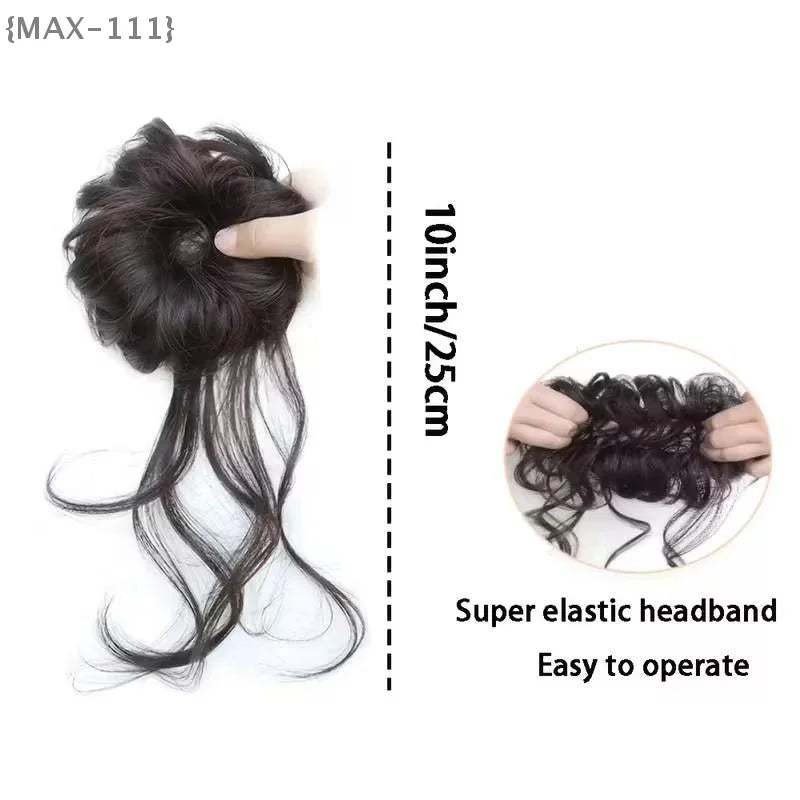 Messy Bun Hair Piece Tousled Updo With Tendrils Hair Bun Extensions Wavy Curly Hair For Women (Available)