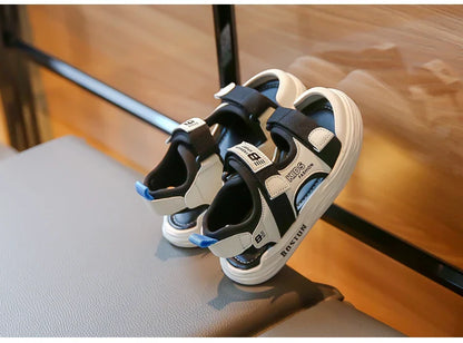 New Hot Sales Black Beige Soft Boys Girls Beach Shoes Casual Non-slip Kids Baby Sports Sandals