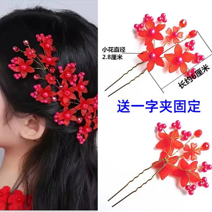 Vintage Pearl Hair Clip for Qipao, Retro Shanghai Style Barrettes, Elegant Hairpin